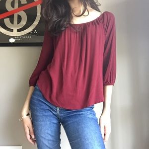 Maroon Peasant Blouse